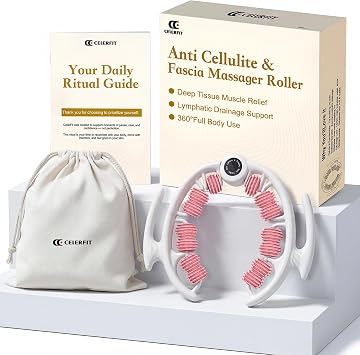 Cellulite Massager Roller for Legs, Thighs and Butt, Manual Anti Cellulite Massage Roller Tool, Deep Tissue Massage for Lymphatic Drainage Massage