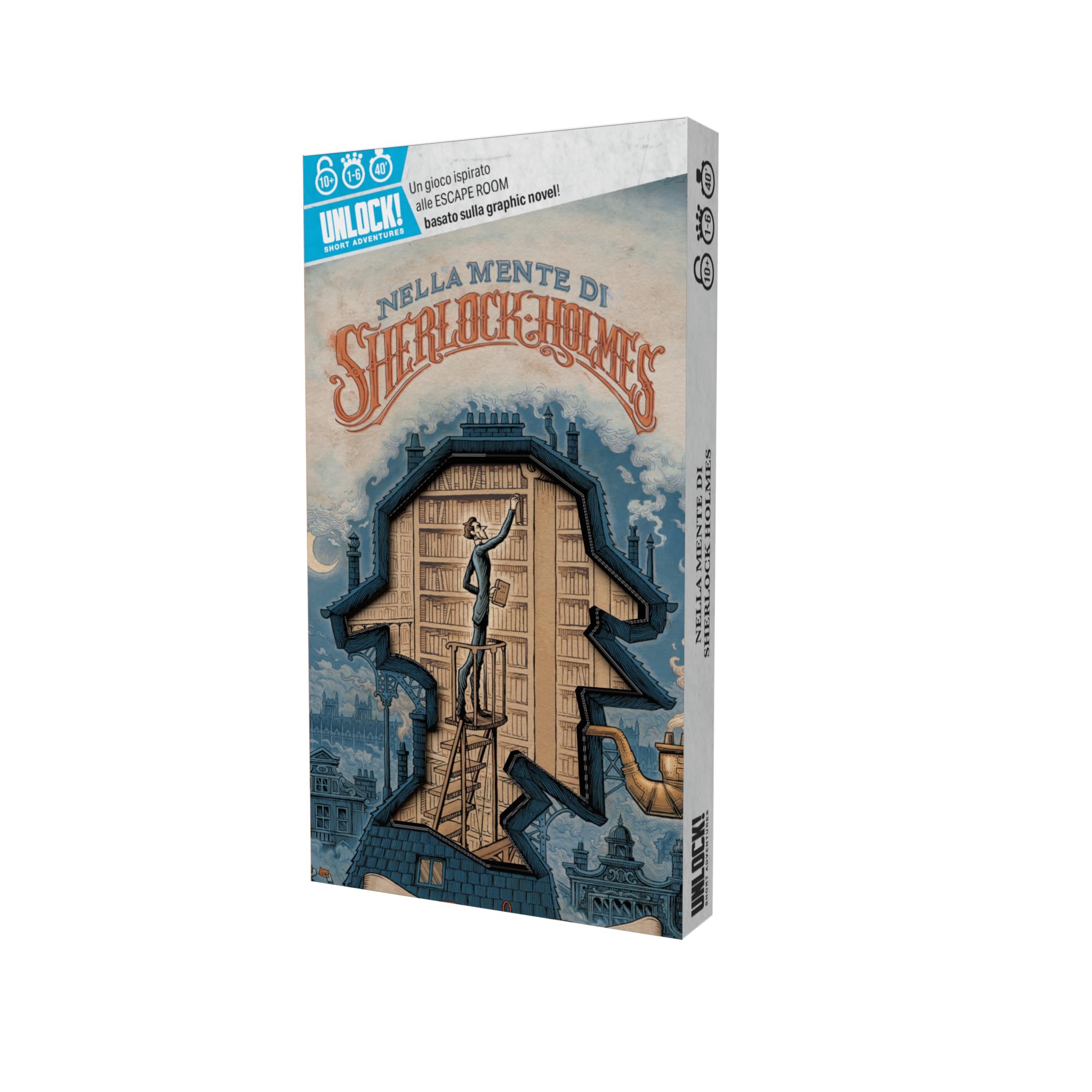 Asmodee Unlock! Short Adventures - Nella Mente di Sherlock Holmes, Gioco da Tavolo di Enigmi, 10+ Anni, 1-6 Giocatori, Edizione in Italiano