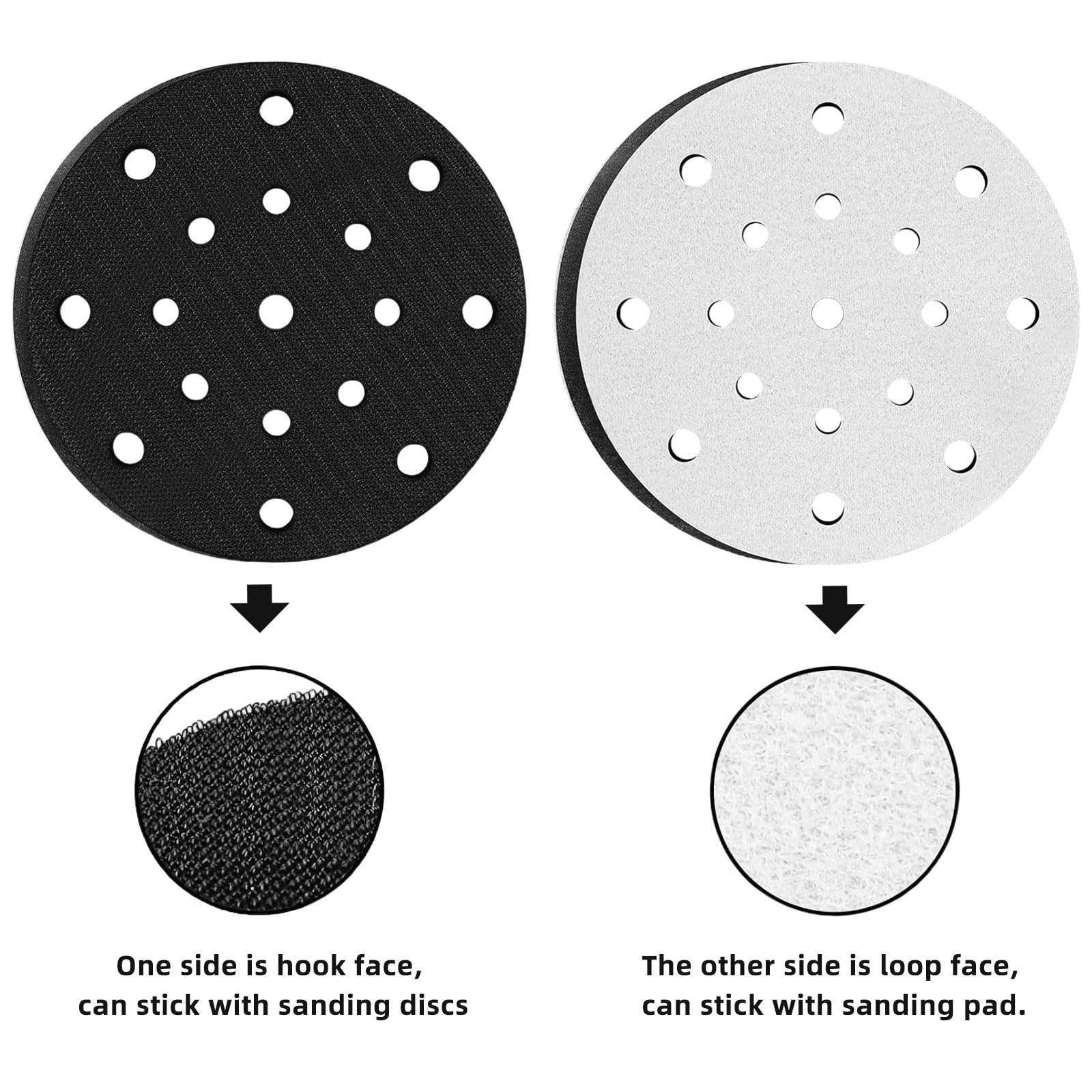 GVSS 2 Pieces 150 mm Soft Sanding Pad with 17 Holes - Image 4