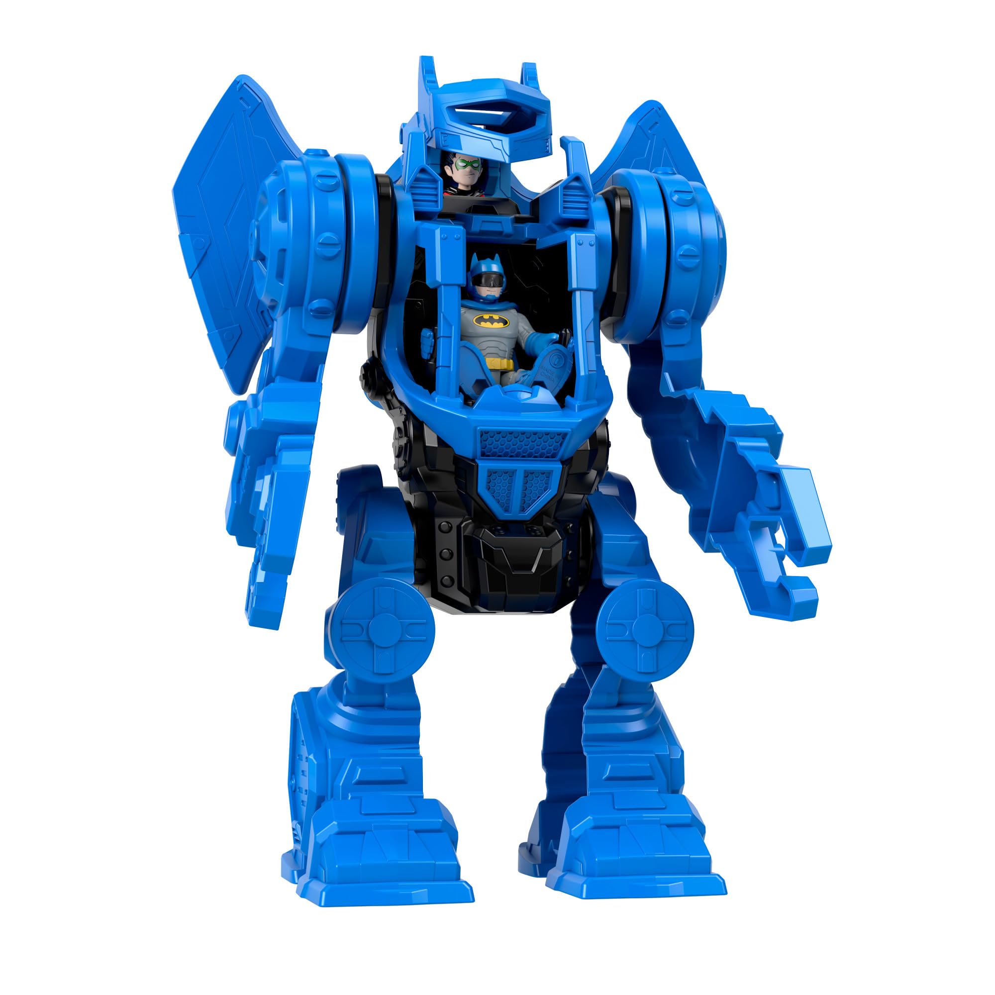 Fisher-Price Imaginext DC Super Friends Batman Robocentrum dowodzenia Zestaw do zabawy z odczepianym robotem (25 cm) oraz figurkami Batmana i Robina, dla dzieci od 3 roku życia, HML02