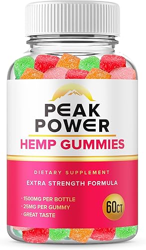 Peak Power - Gomitas Cbds Fórmula oficial Gomitas Peak Power 1500 mg por botella, 25 mg por gomita, extra fuerte, gran sabor, varios sabores nueva
