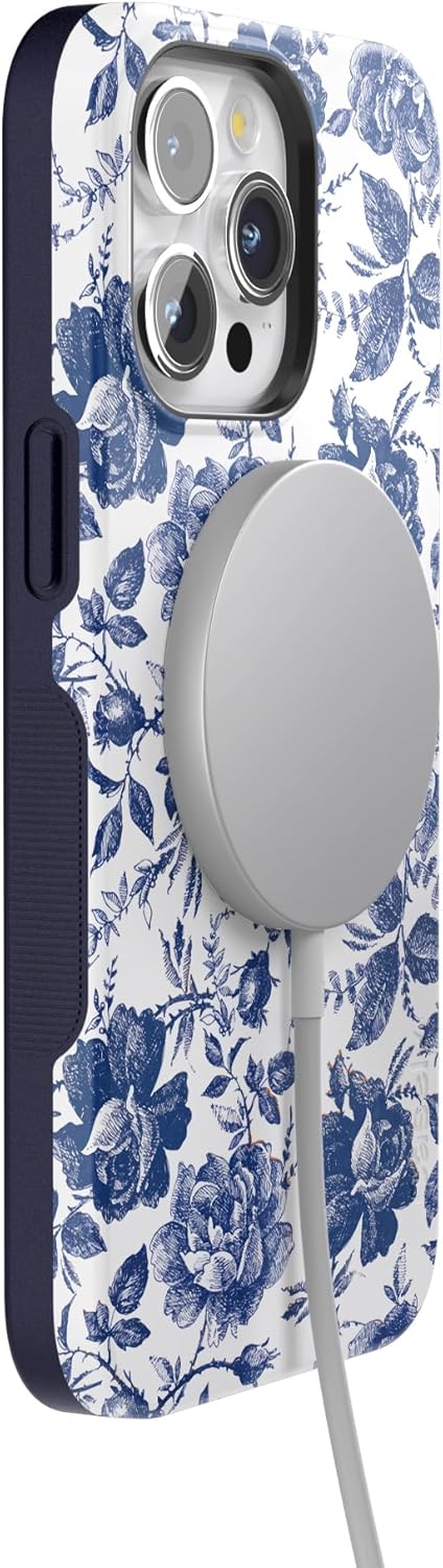 Casely iPhone 15 Pro Max Case | Rose to Fame | Blue & White Floral | Bold Protective Design | Compatible with MagSafe - Image 6