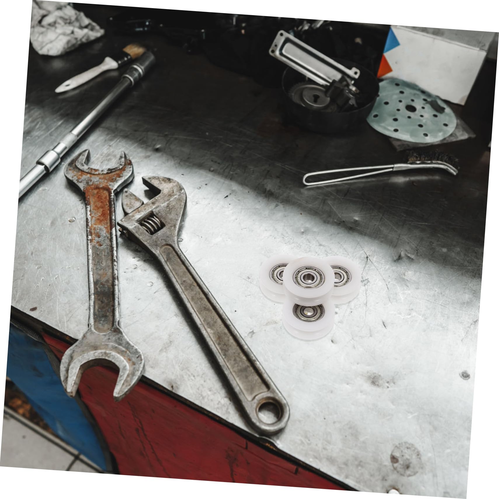 Gatuida 4stücke Umlenkrolle Für Riemen Mit Nylon-rad Schiebetürrollen Kugellagerrad Weiß Für Leichtgängige Fenster Und Schubladenbeschläge