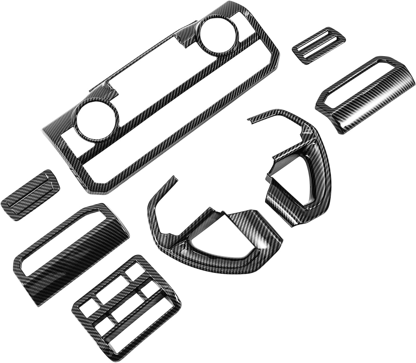 8PCS Center Console Interior Decoration Trim Compatible with Tacoma 2024 2025(Carbon Fiber Style)