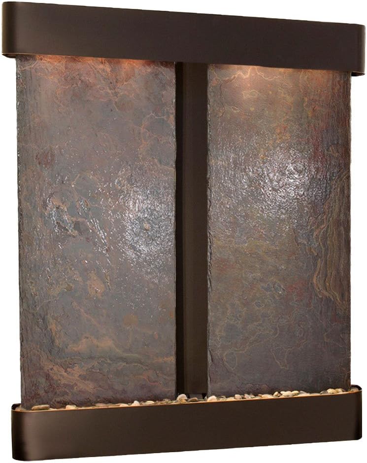 Adagio Water Features Cottonwood Falls Fountain - Blackened Copper - Rounded Edges - Choose Options