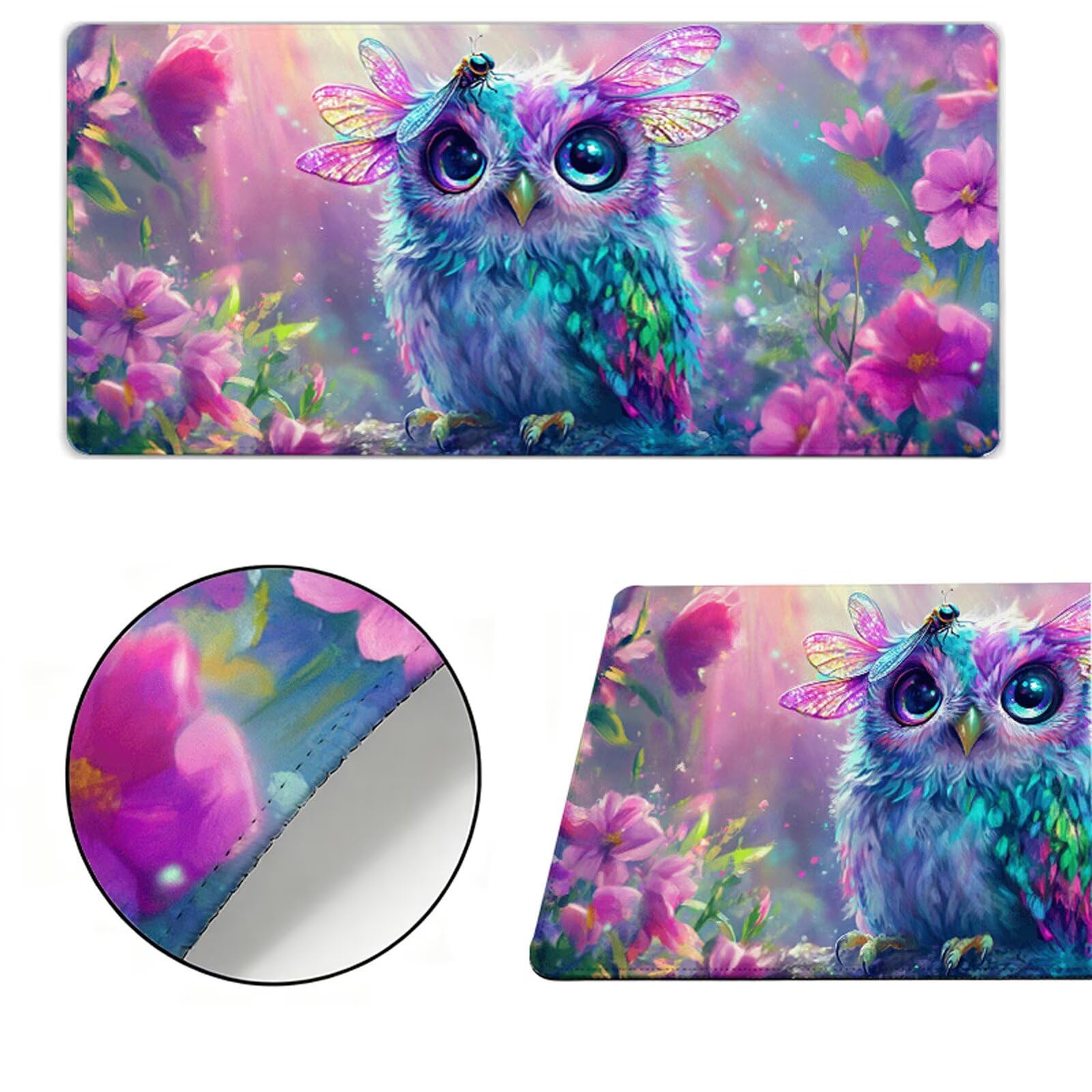 Podkładka pod mysz XXL 1200x600x3mm podkładka pod mysz ze zwierzętami różowa poprawia precyzję i szybkość, wodoodporna antypoślizgowa, szyte krawędzie, akcesoria do gier, komputer, prezent dla