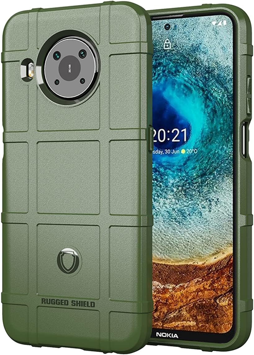 Ysnzaq Nokia X10 / Nokia X20 Straight Case,Rugged Slim Phone Case with Heavy Duty Shockproof Military Grade Anti-Fall Anti-Scratch and Camera Lens Protector Cover for Nokia X10/ Nokia X20 HD Green