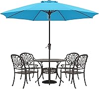 Vista 14 de ABCCANOPY Sombrilla de patio al aire libre de 7.5 pies, sombrilla de mesa con protección UV con manivela para una fácil instalación, adecuada