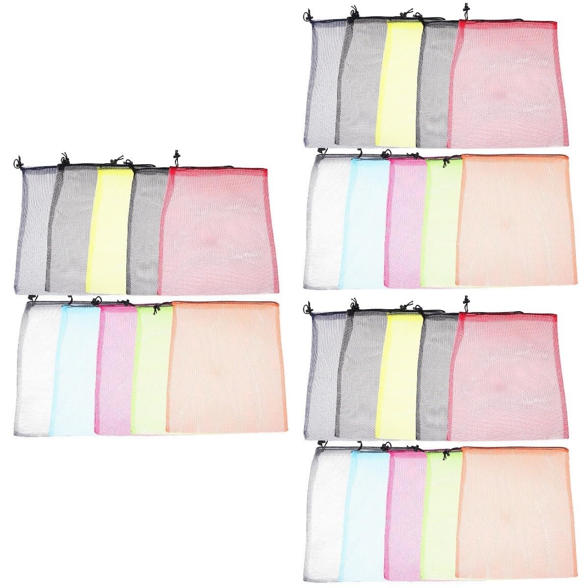 HEMOTON 30 Stk Aufbewahrungstasche einkaufstasche aufbewahrungssack Netzbeutel mit Kordelzug Mesh produzieren Taschen Bio-Lebensmittel wäscheklammerbeutel Netzbeutel aus Baumwolle Zwiebel