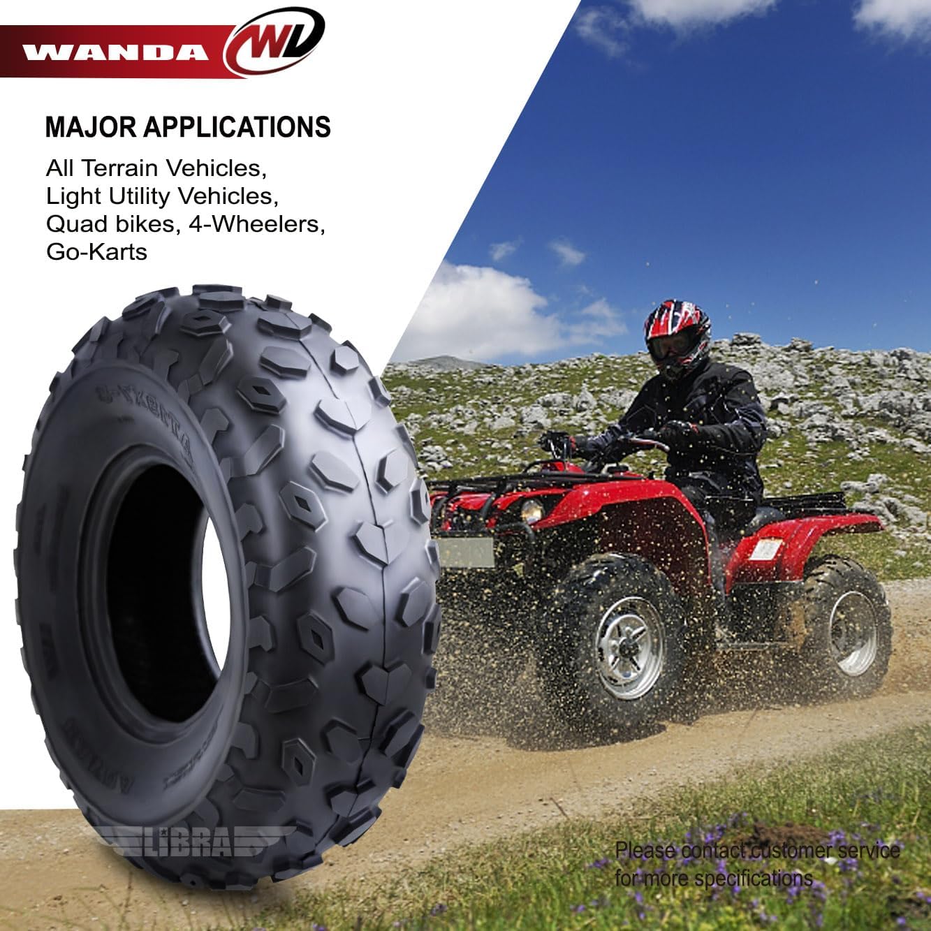 WANDA (Set 2) Go Kart ATV Tire 145/70-6 145x70x6 145x70-6 10037