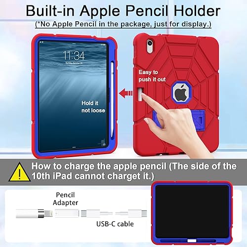 Miniatura 3 de Grifobes Funda para iPad de 11 pulgadas (A16) 2025 iPad de 10 generación 2022 de 10.9 pulgadas, resistente a los golpes, resistente de 1110