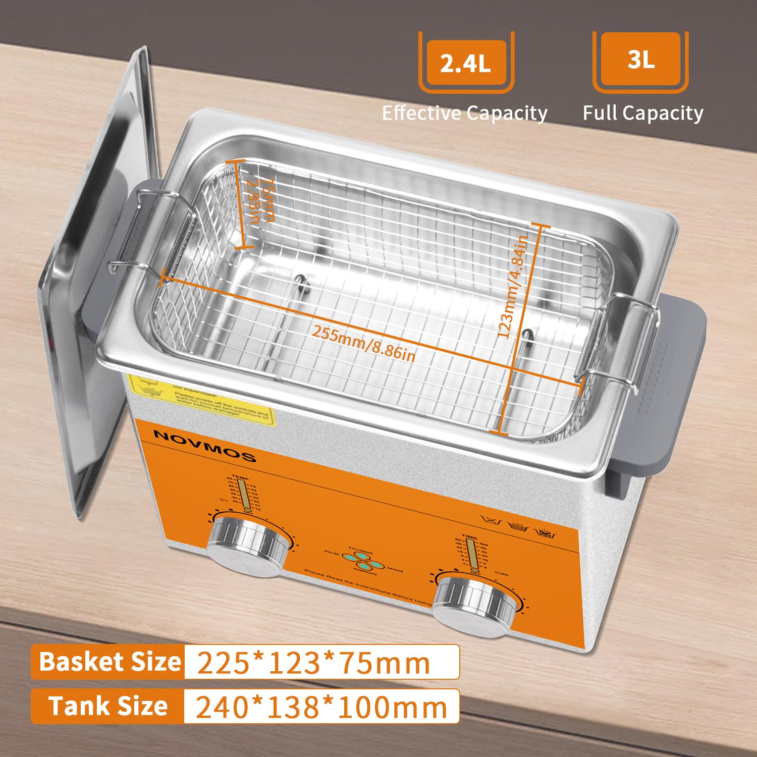 Limpiador ultrasónico, limpiador ultrasónico profesional de lentes de 3L 120W con control codificado para joyas, gafas, monedas, limpieza de cadenas (cesta incluida)