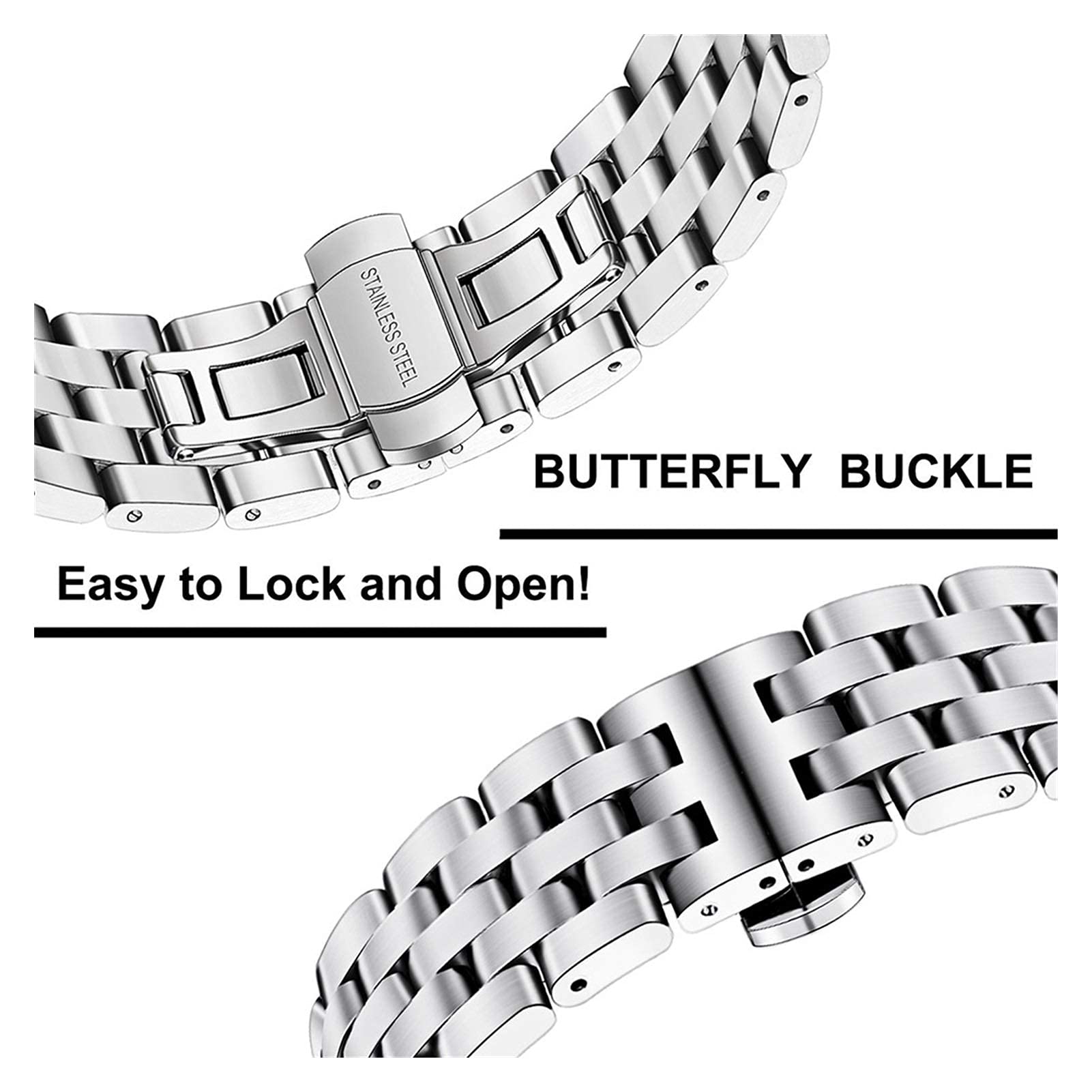 Bracelet de rechange en acier inoxydable de 20 mm et 22 mm, 20 mm