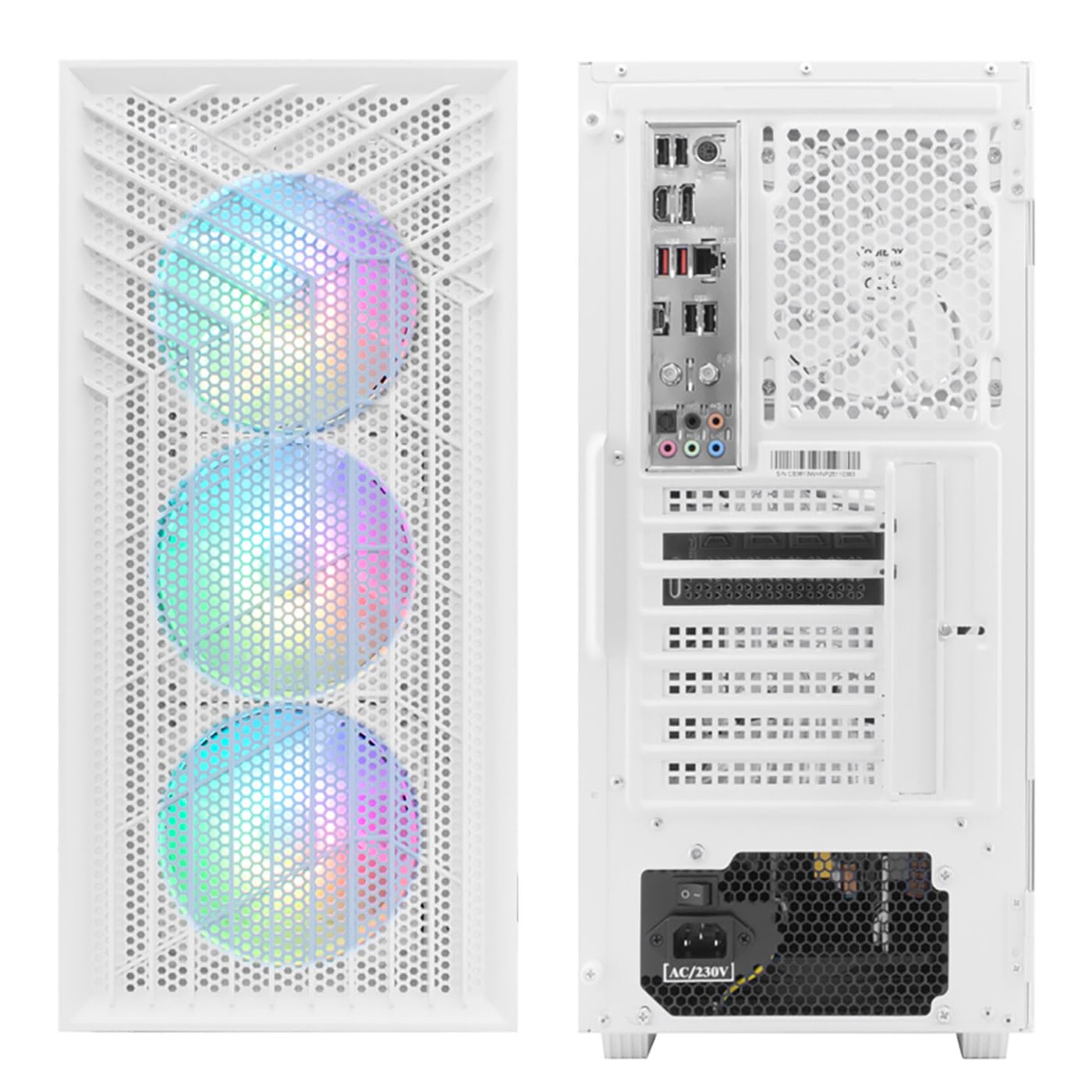 Vortex - PC Gaming (Intel Core i9-14900KF, NVIDIA RTX 5070 Ti 16GB, 128GB RAM, SSD 2TB M.2, Refrigeración Líquida 240mm, Windows 11 Pro) PC Gamer Blanco