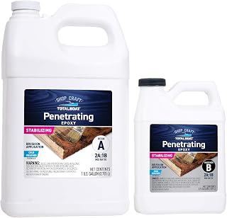 TotalBoat-487750 Clear Penetrating Epoxy Wood Sealer Stabilizer for Rot Repair and Restoration (1.5 Gallon, Cold Weather)