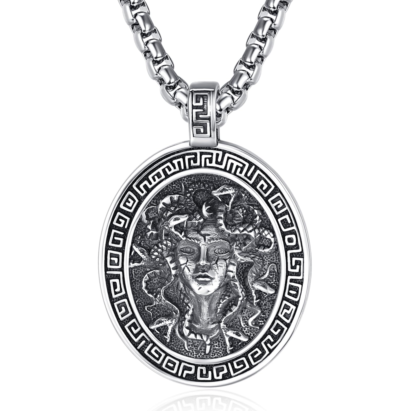 Collier Homme Argent 925 - Pendentif Dieu Grec Ares - Chaîne Acier - Cadeau Mythologie Protection - 12