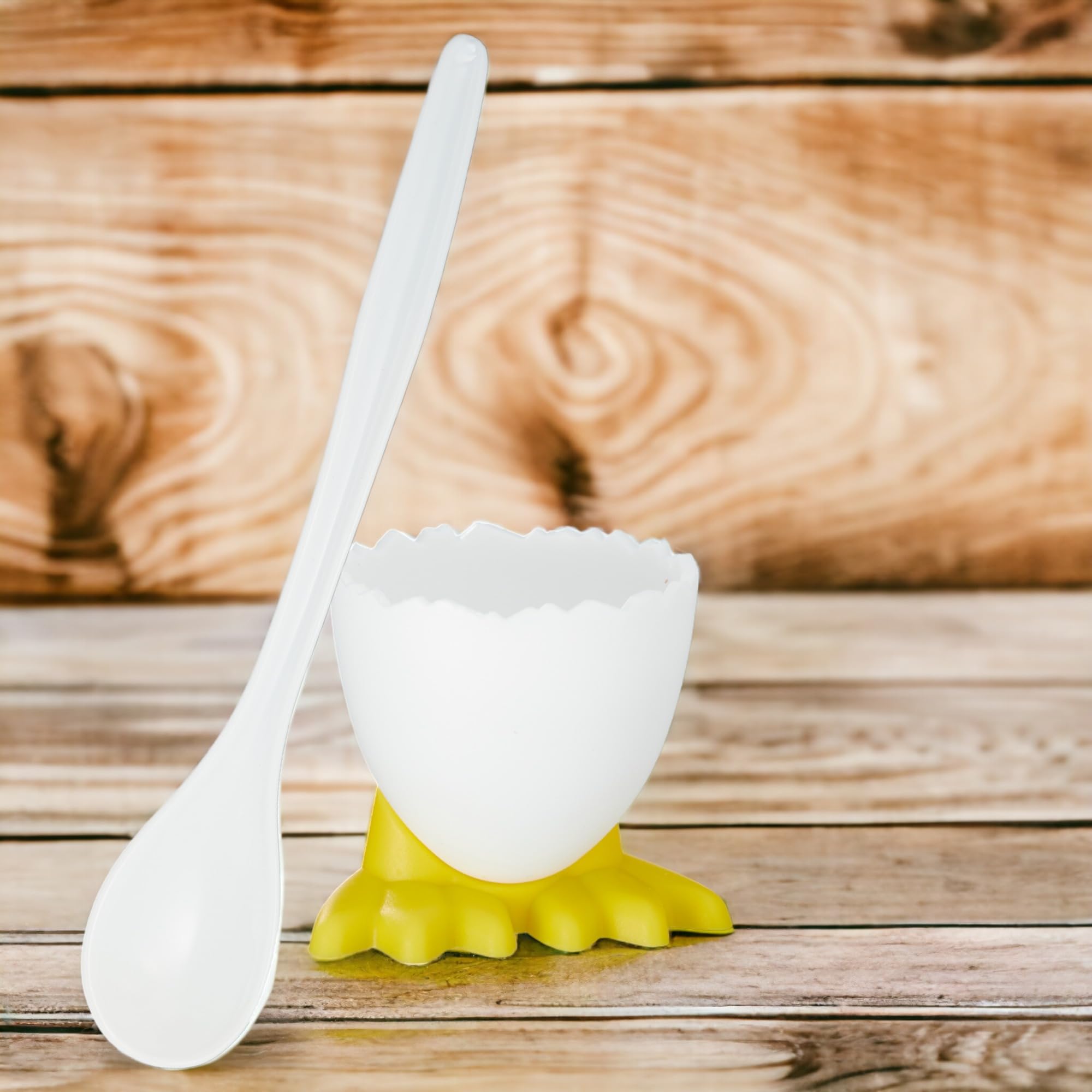 Set Portauovo MIJOMA Con Motivo Pulcino - 4 Portauovo + 4 Cucchiai | Plastica Alimentare - Foto 7