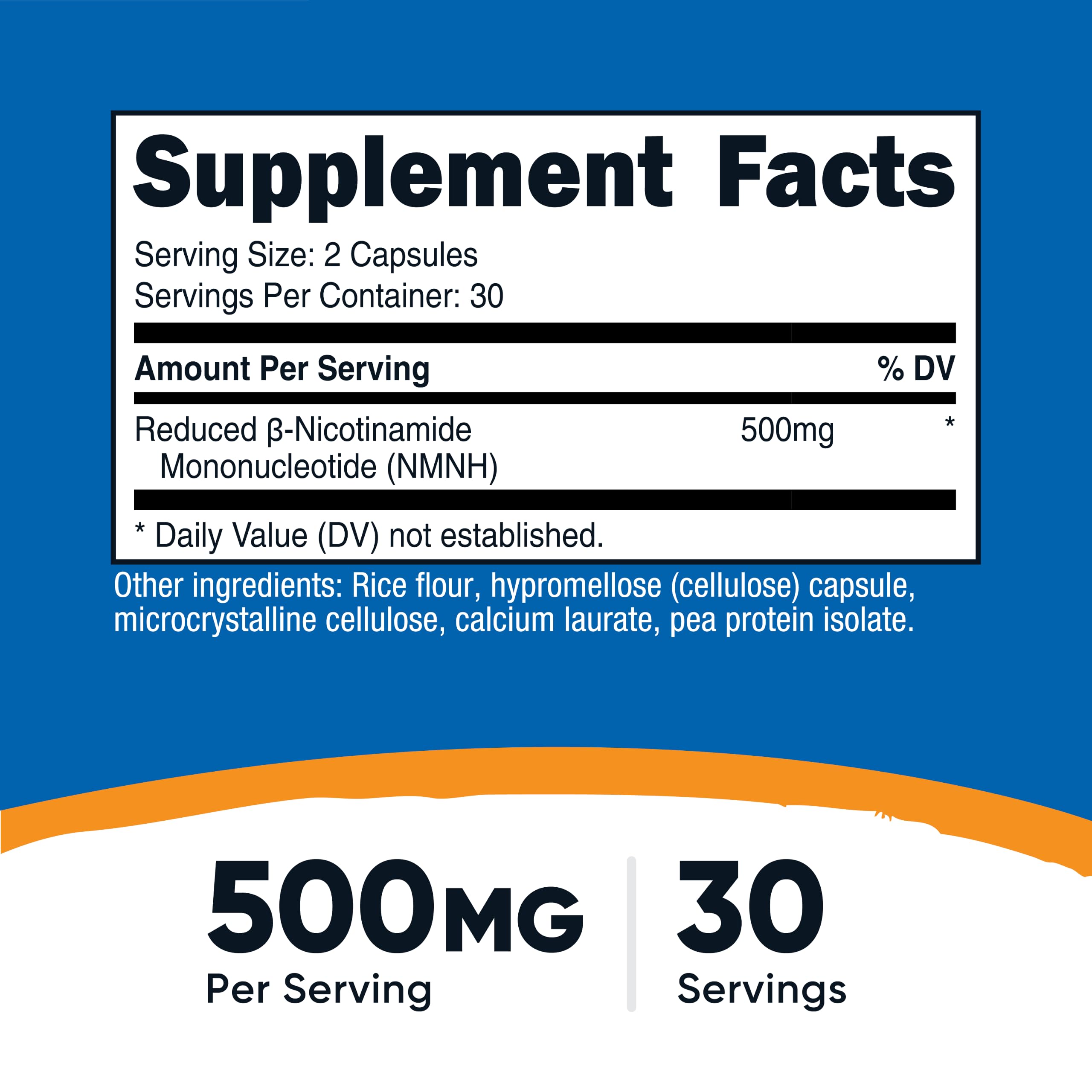 Nutricost NMNH Supplement (500mg) 60 Capsules, 30 Servings, Vegan, GMO-Free — Amazon image 2