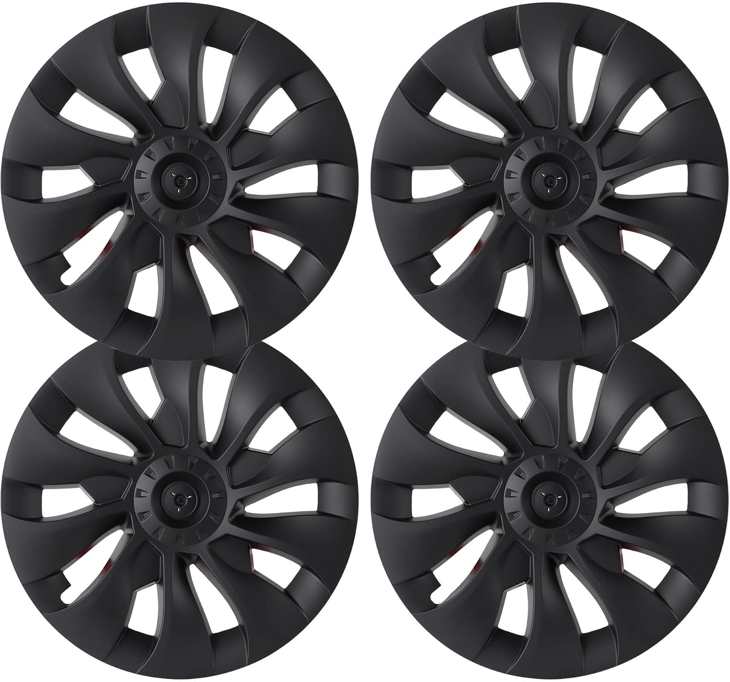 Richeer 4PCS 18 Inches Matte Black Model 3 Hubcaps for 20172023 Model 3, Uber Turbine Style