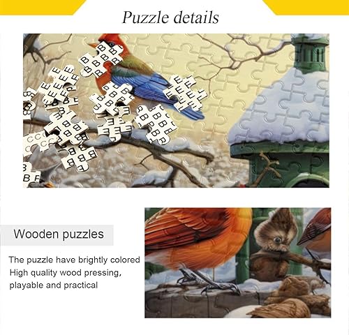 Miniatura 2 de Rompecabezas de nieve de invierno cardenal de 500 piezas para adultos, rompecabezas educativos de aprendizaje, juguetes familiares difíciles y