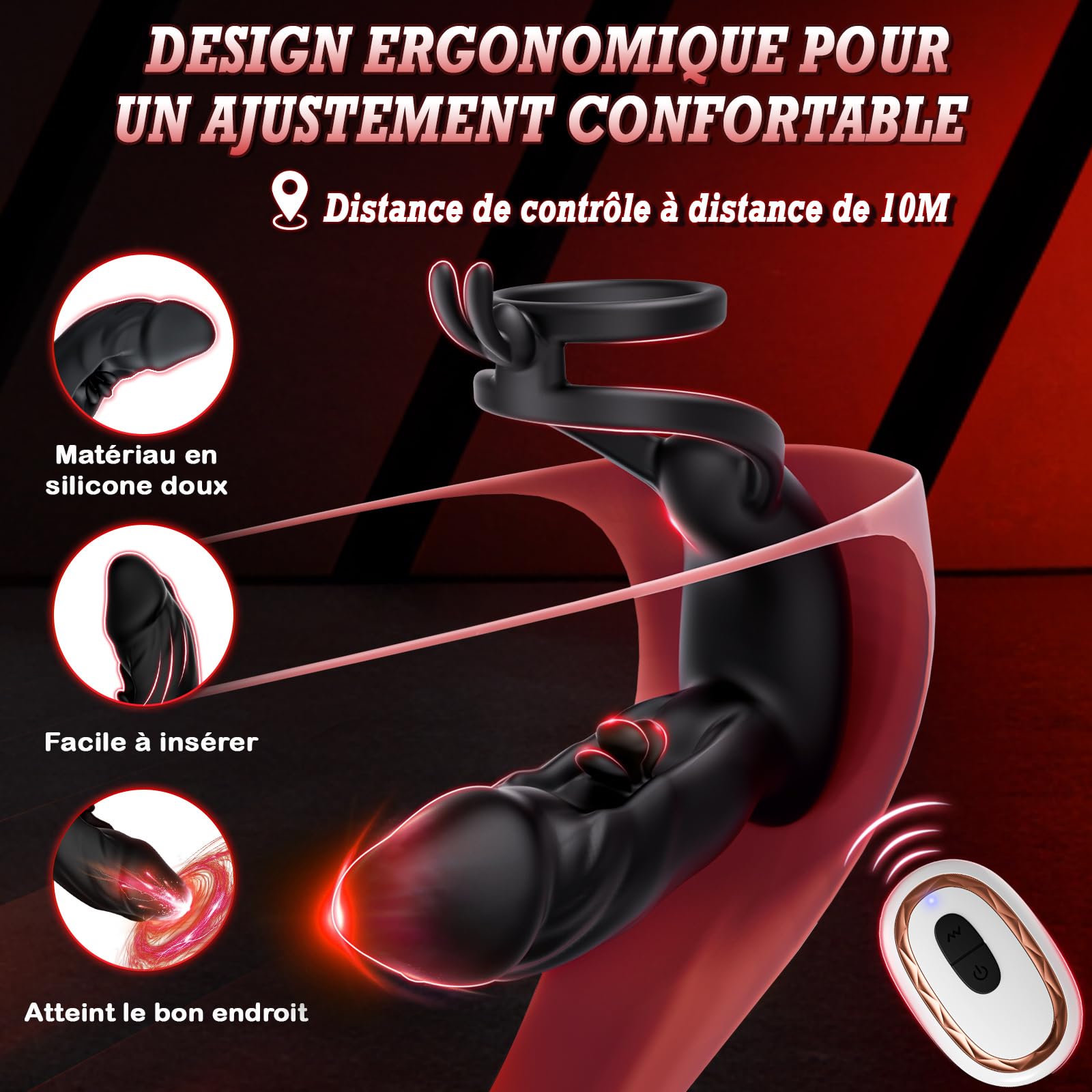 Vibromasseur Plug Anal Sex Toys - Prostate Vibrations Stimulant Sextoyse Homme Sex, App Expansion Toy Anals Godemichet avec 10 Modes de Vibration & Claquement pour Gay, Télécommandé Masturbeuse Anus