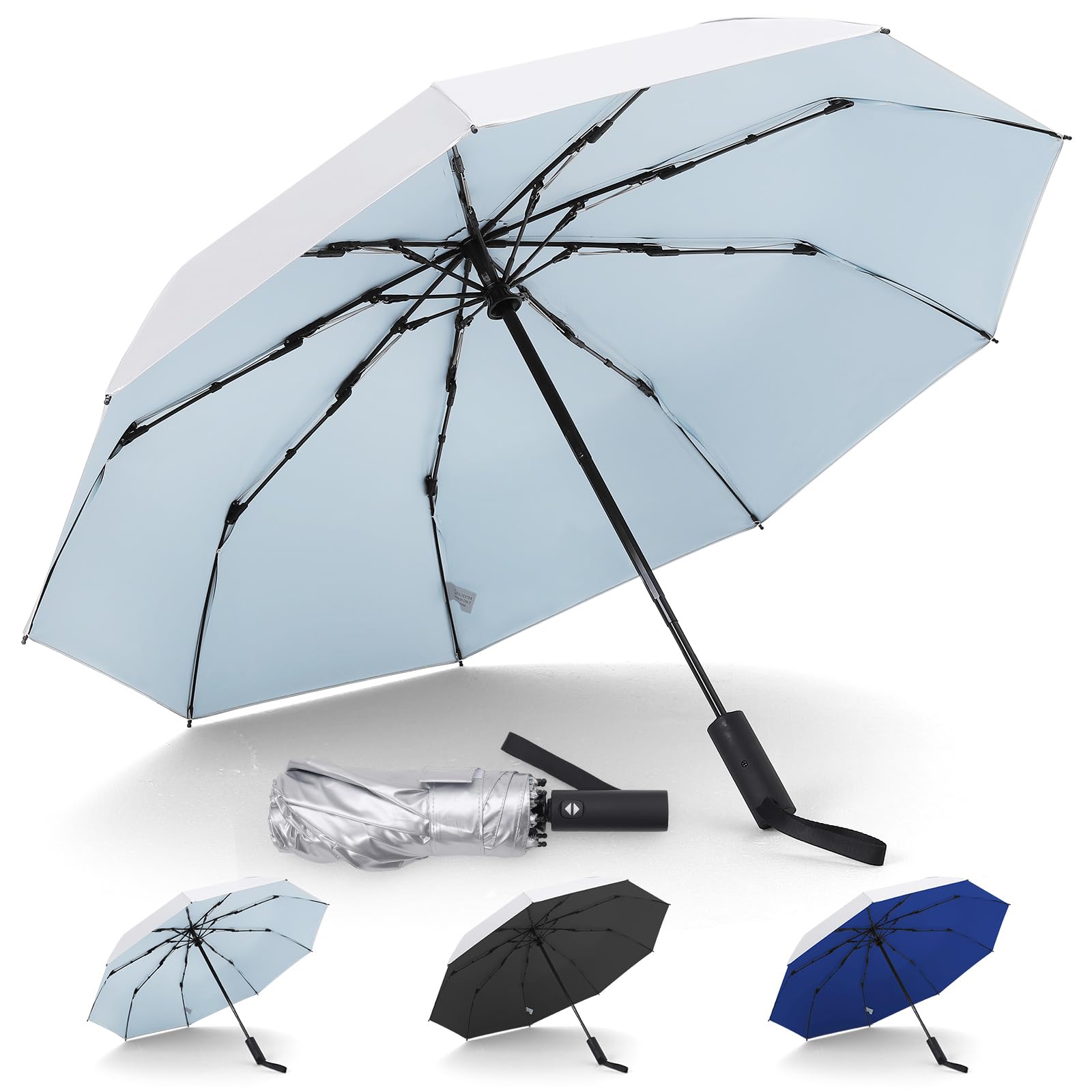 LIDOMPO UPF 50+ Travel Compact UV Umbrellas For Sun Protection Automatic Open Close Sun Umbrella UV Protection for Walking