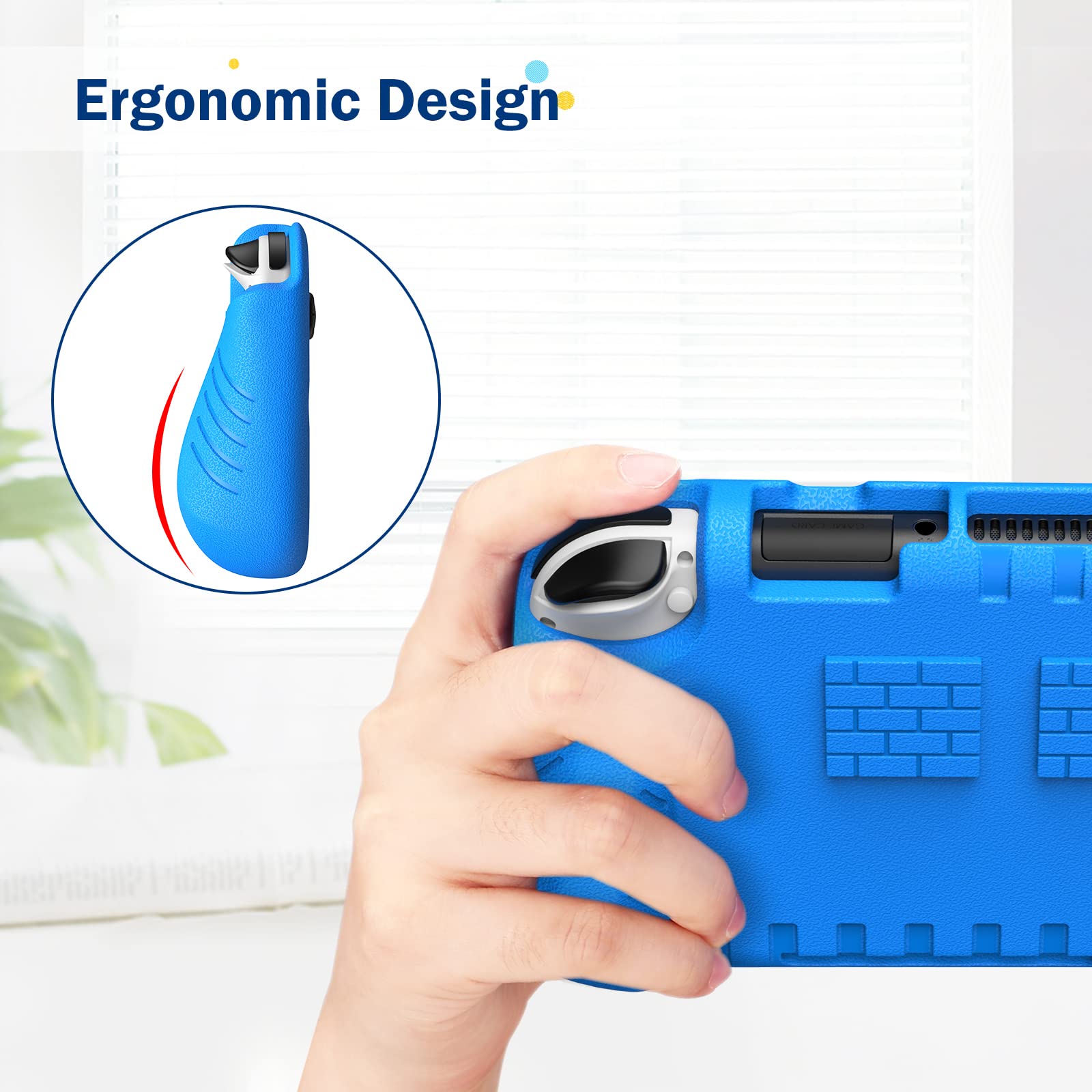 Fintie Étui Compatible avec Nintendo Switch (modèle OLED) 2021 – Étui de Protection Ultra léger résistant aux Chocs avec 2 Supports de Cartes de Jeu, poignée Design Ergonomique, Bleu