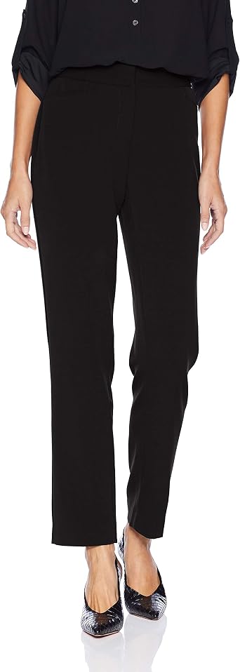 Rafaella Womens Petite Curvy Fit Short Gaberdine Trouser