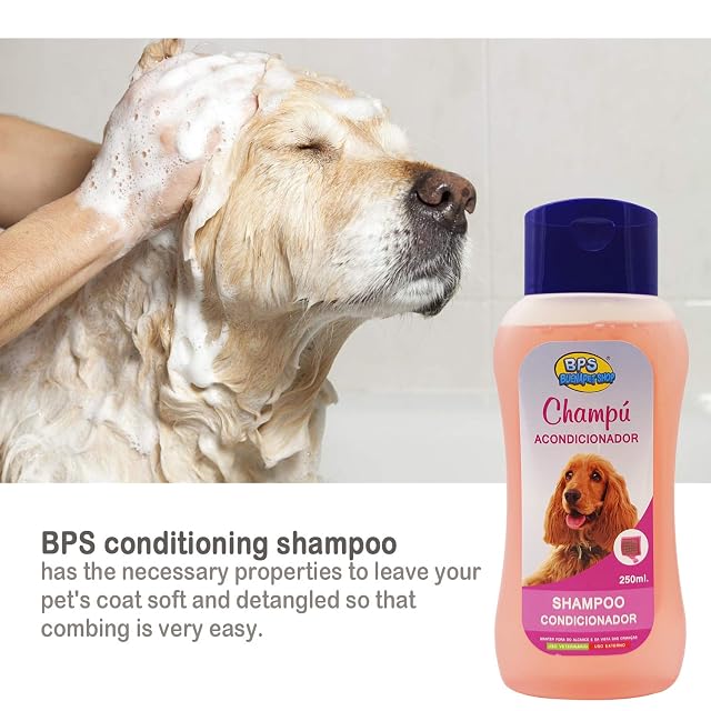 Foto 2 de 4 de BPS Champú Acondicionador para Perro 250ml Shampoo Animales Domésticos Seguro y Natural Diseño para Todo Tipo…