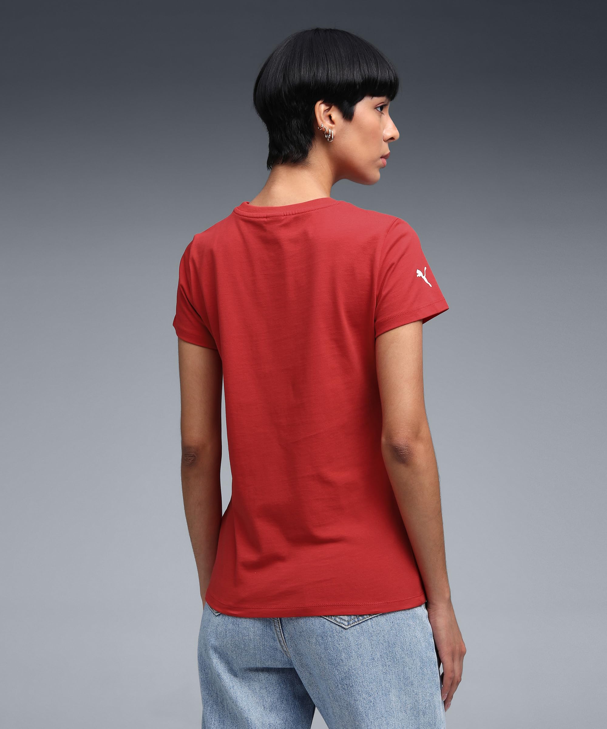 PUMA Scuderia Ferrari F1 T-Shirt Donna con Grande Logo Scudetto