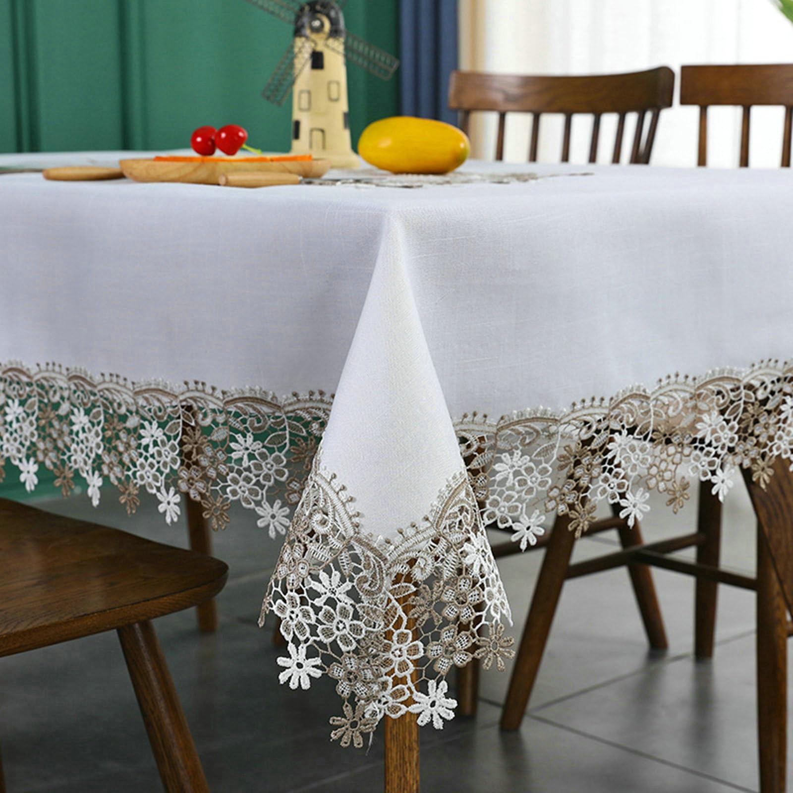 Gualiy Obrus do jadalni prostokątny 75 x 230 cm haft kwiatowy