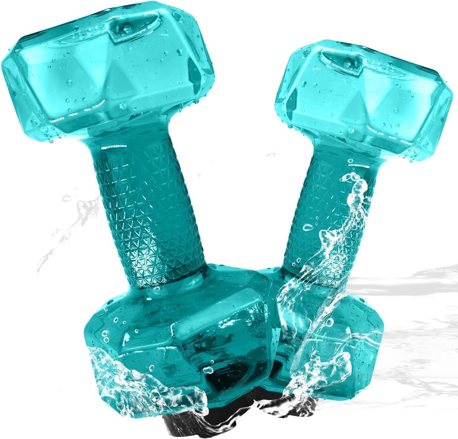 Water Weights for Pool Exercise Set of 2, Aquatic Exercise Dumbells with Non-slip Handle, PE Materials Pool Exercise Equipment for Adults Pool Fitness（Green）