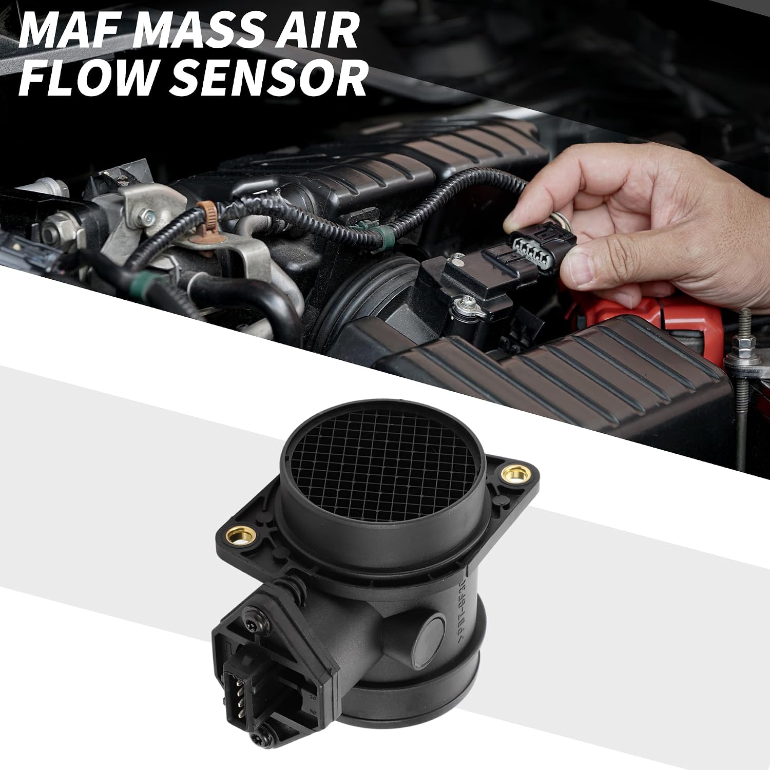 MAF Sensor Assembly No.53030758 MAF Mass Air Flow Sensor for Jeep for Dodge for Chrysler Plastic Black