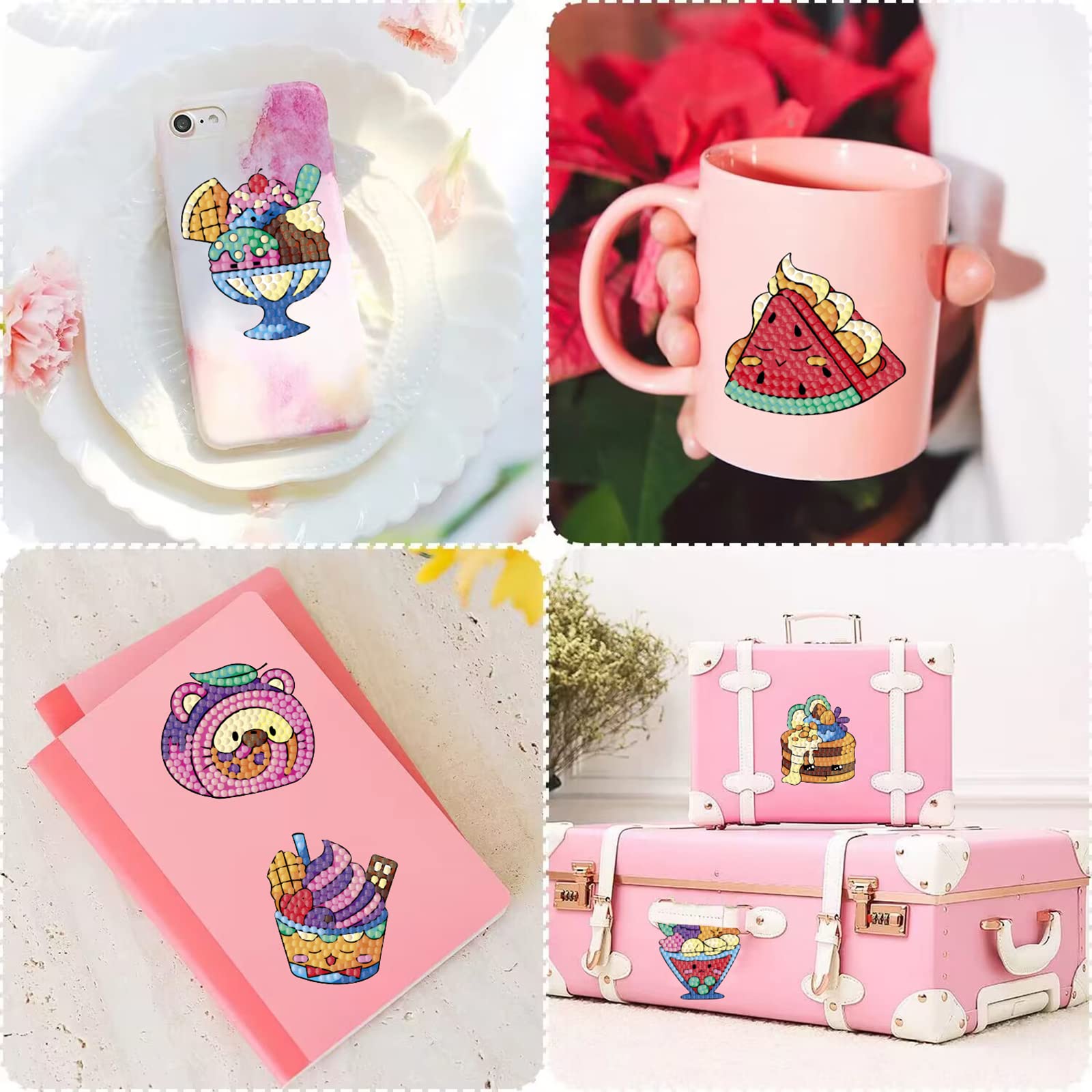 MEIEST Weihnachts Diamond Painting Sticker Set - 40 Stück, DIY Aufkleber Mit Diamanten, Für Kinder & Bastler