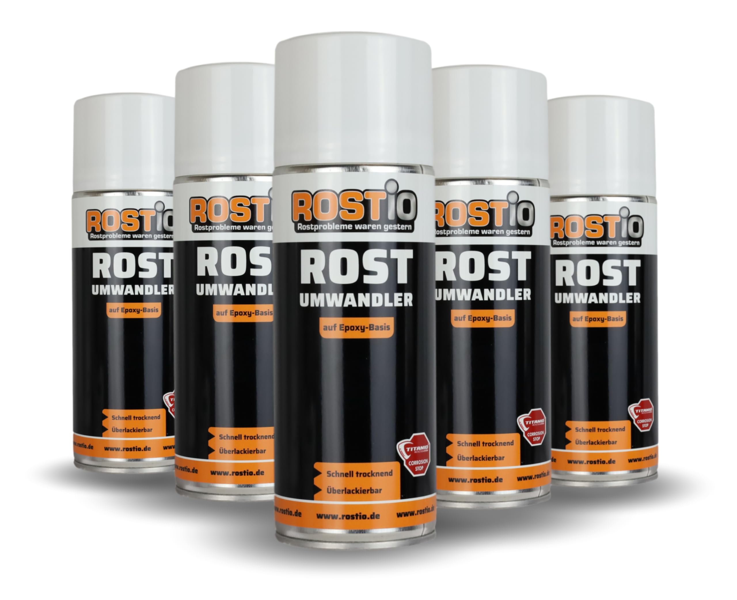 Rostio 5 x Epoxy Rostumwandler Spray 400ml Rostkonverter