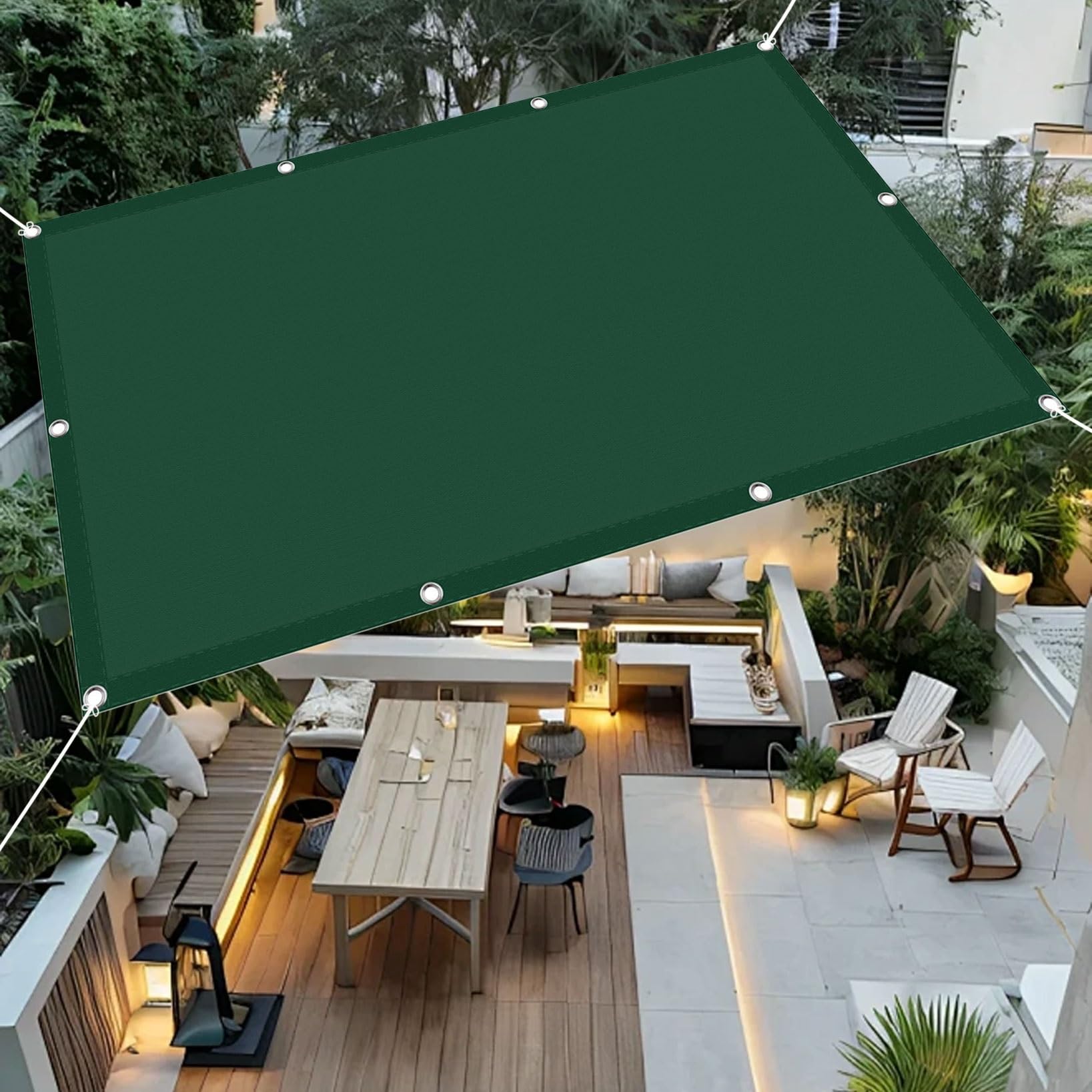 Toile ombrage imperméable anti-UV 98% pour pare-soleil balcon