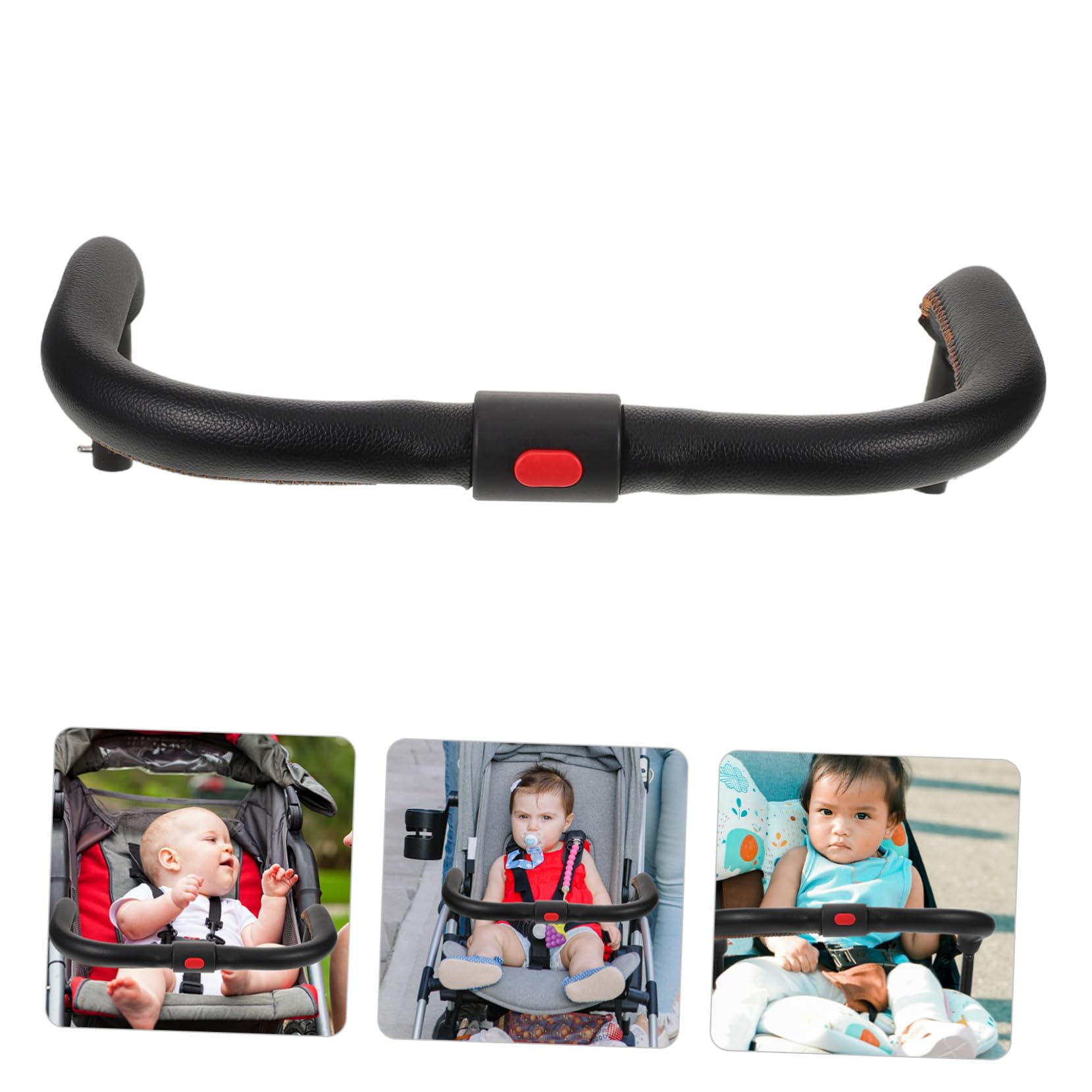 Kinderwagen Armlehne Abnehmbare Sicherheitsbügel aus PU Leder Komfortabler Schutzbügel für Kleinkinder Stroller Zubehör mit Stil und einfacher Handhabung