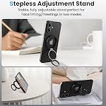 Nillkin Support de bague de téléphone Magsafe Support de poignée magnétique, support de poignée à double face, porte-doigts de fibre de carbone amélioré, accessoires compatibles avec iPhone 17 16 15 14 13 12 Pro Max Google Pixel 10 | Aimants à double face, Fibre de carbone, Compatible