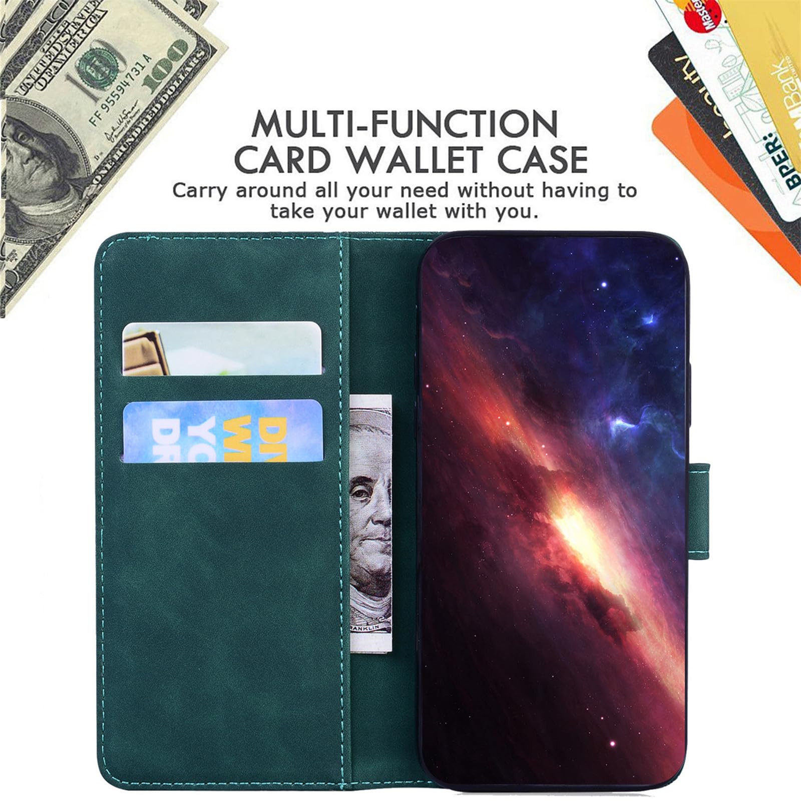 Funda Huawei P30 Lite Bumina - Tipo Cartera, Diseño Tigre Relieve, Azul, Soporte Magnético