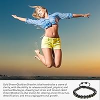 Vista 272 de Adjustable Crystal Bracelet – Gemstone Bead Bracelet with Adjustable Macrame String – Chic Gemstone Bracelet for Men and Women – 8mm Round Healing