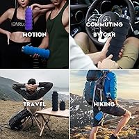 Vista 5 de Collapsible Water Bottles，2 pack BPA Free Travel Silicone Water Bottle with Carabiner，17oz Reusable Foldable Lightweight Portable Sports Water