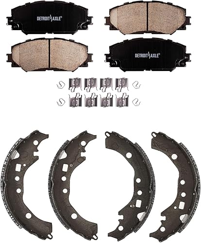 Miniatura 45 de Detroit Axle - Kit de freno para pastillas de freno de cerámica Ford Mustang Base GT 2000 2001 2002 2003 con repuesto de hardware delantero y trasero