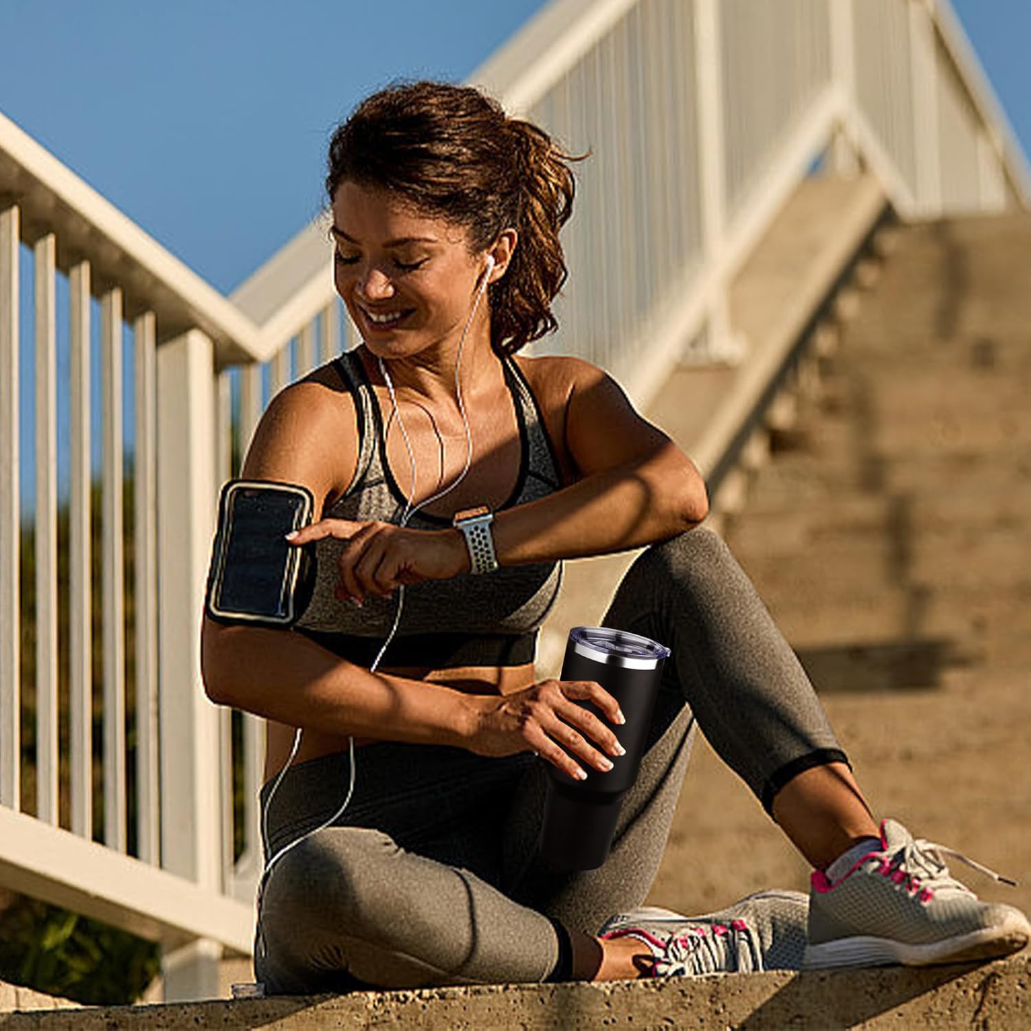 40 oz Tumbler with Lids and Straws Double Wall Vacuum Insulated Tumbler Cup,Stainless Steel Leak-proof Thermal Tumbler Powder Coated Travel Coffee Mug for Cold and Hot Drinks,Black - Image 8