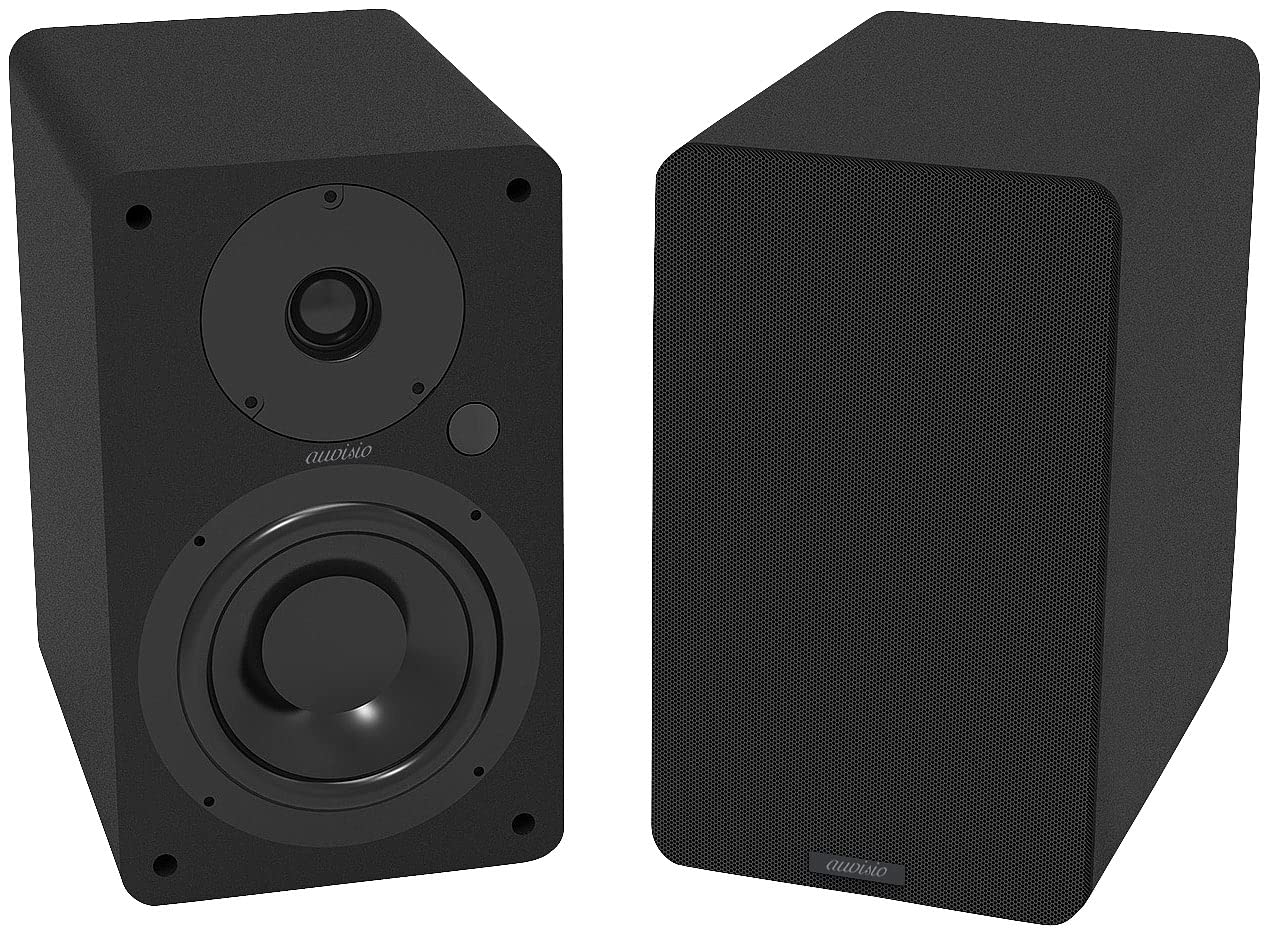 auvisio Aktivboxen: Aktives Stereo-Regallautsprecher-Set, Holz-Gehäuse, Bluetooth 5, 200 W (Lautsprecher für TV, Lautsprecher iPad, CD)