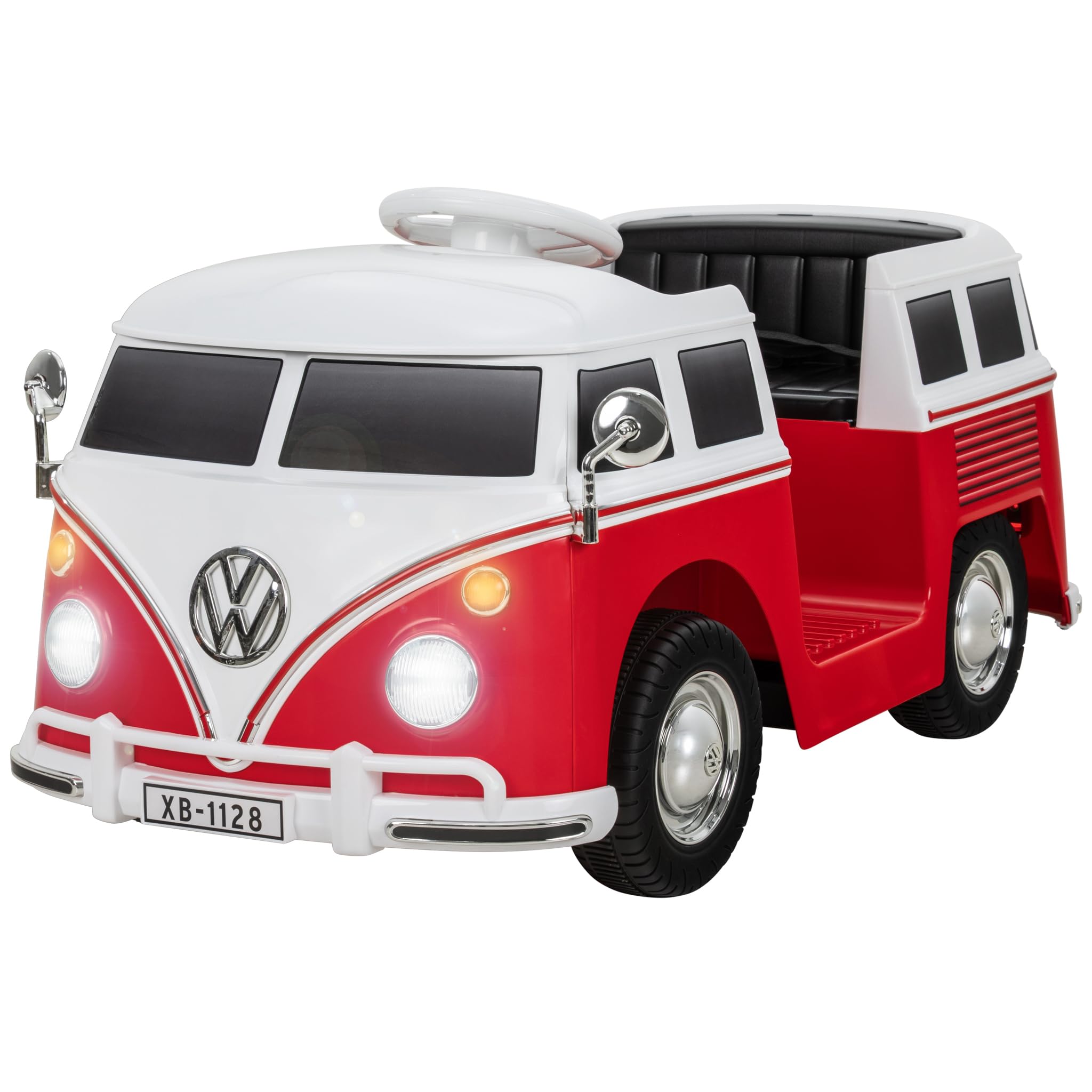 Actionbikes Motors Kinder Elektroauto VW T1 Camper Bus | 2,4 Ghz Fernbedienung - Lizenziert - Spielzeugauto - Kinderauto elektrisch - Elektrofahrzeuge - Elektro Auto für Kinder ab 3 Jahre (Rot)