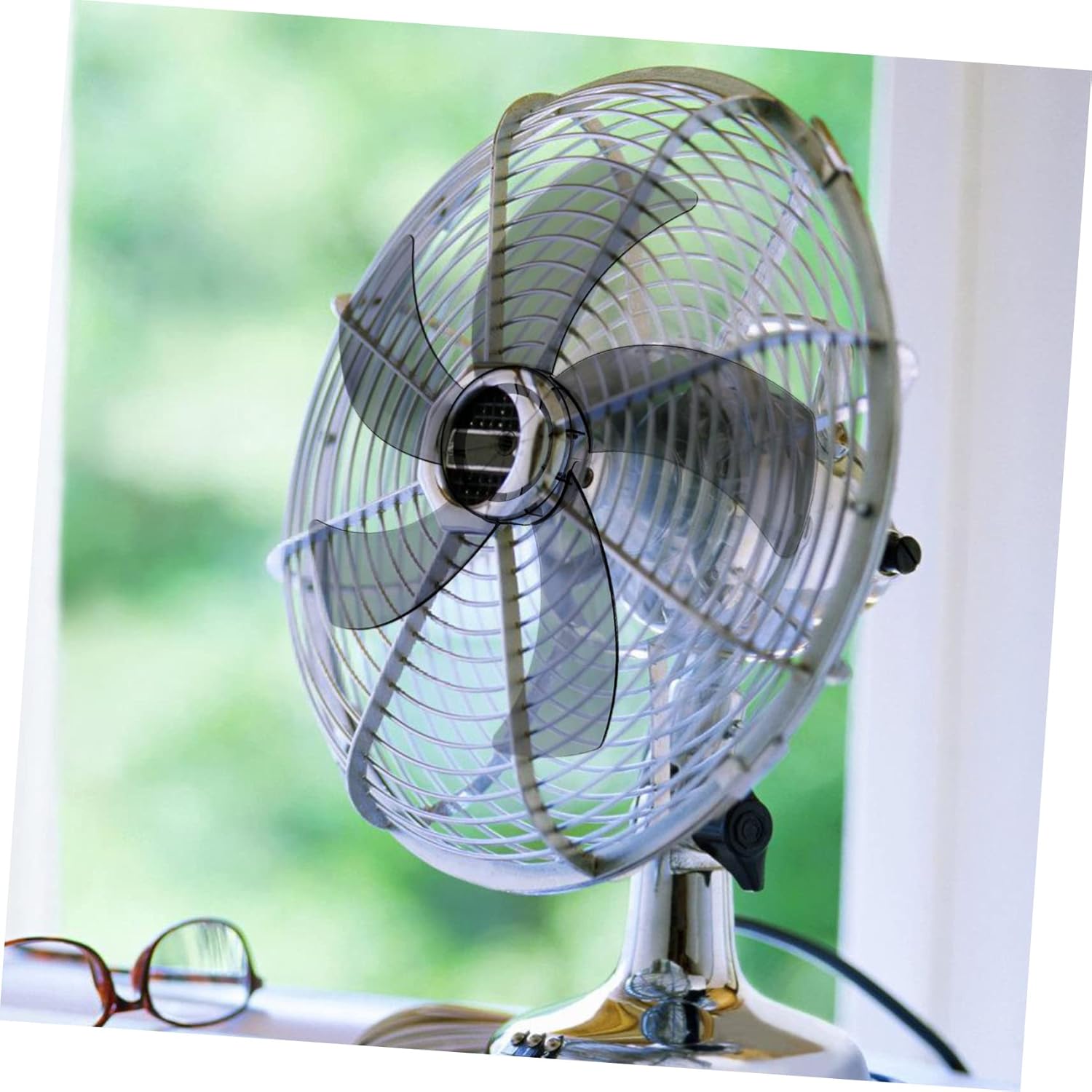 2pcs Plastic Fan Replacement Table Fan Blades Leaves Design Easy to Install Plastic Material Compatible Models