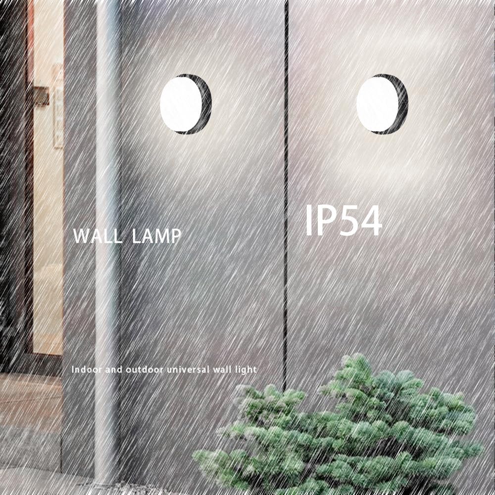 Outdoor Wall Lamp IP54 Waterproof Flush Mount LED Ceiling Light Fixture, 6000K Cool White Ceiling Lamp Outside/Exterior Wall Lighting Fixture, Low Profile Ceiling Lights for Hallway Porch
