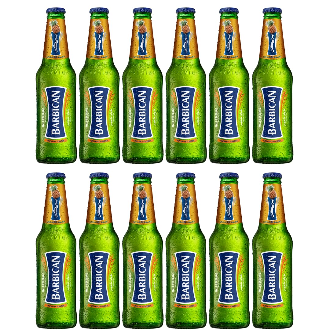 Barbican Pineapple Non-Alcoholic Beer | Non - Alcoholic Beverage | Pineapple Flavoured Beer | Caffeine-free | 330ml Glass Bottle - Pack of 12 (330ml x 12)