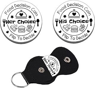 Waeceip Romantic Date Night Gifts for Her Him Food Decision Coin Double-Sided Dining Decision Coin Anniversary Wedding Gift for Boyfriend Girlfriend Husband Wife Birthday Present Couples Gifts Ideas