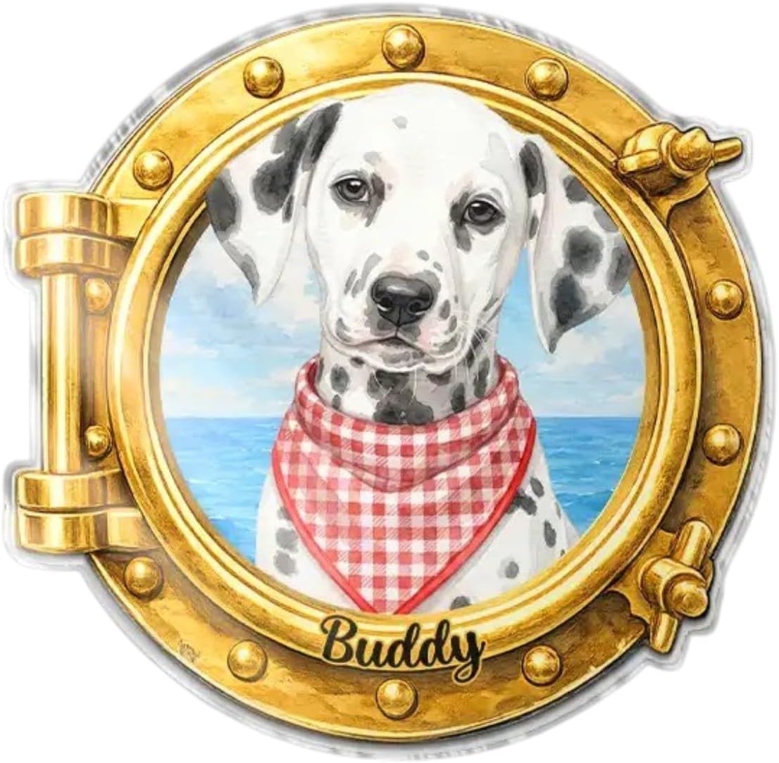 Custom Photo Watercolor Pet with Summer Accessories Pet Portrait - Personalized Acrylic Magnet, Custom Pet Photo Watercolor Art Acrylic Magnets, Summer Vacation Gifts for Pet Owner Lovers